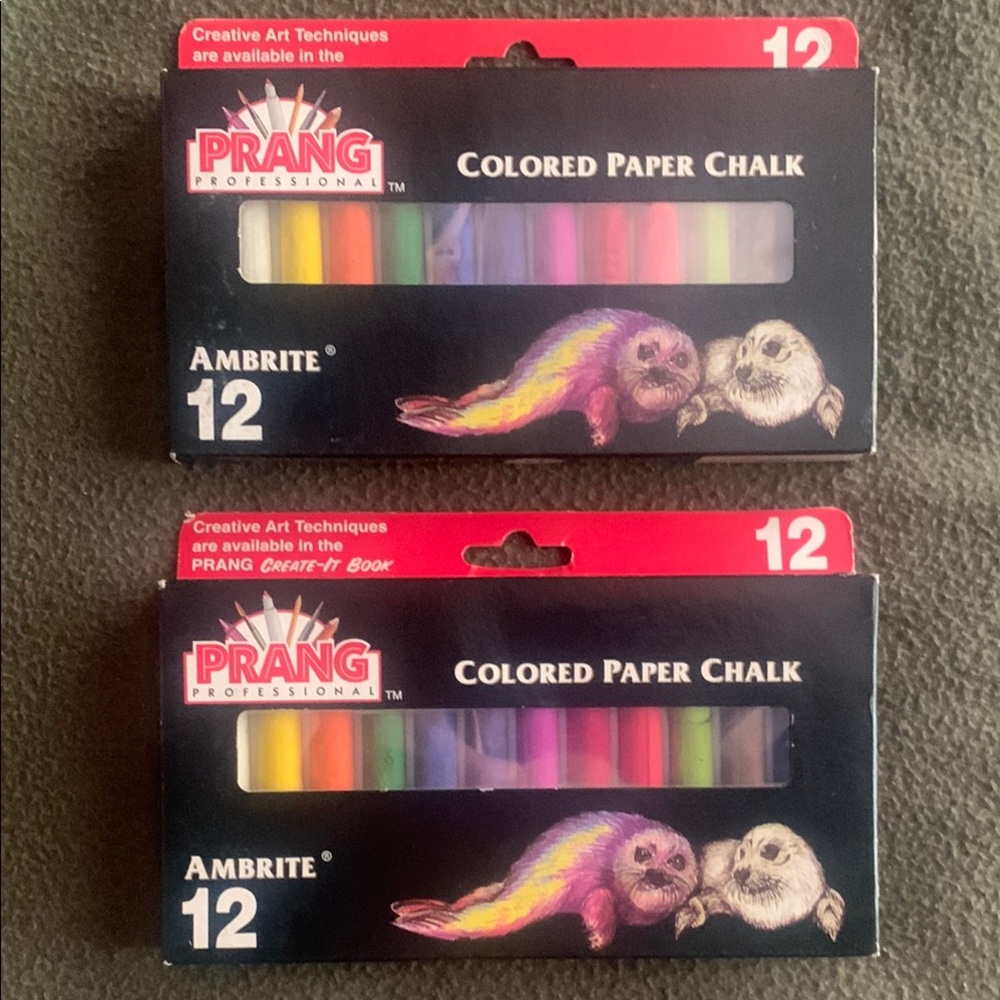NIP Prang Professional colored paper chalk. 2 boxes of 12. Assorted colors.
